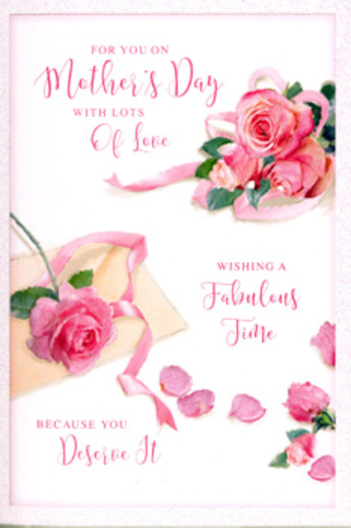 In this Mother's Day card illustration, the entire surface becomes a poetic still life of pink roses and drifting petals, styled with the same quiet precision a local Surrey Quays florist might use when dressing a bouquet for delivery. A main cluster of roses anchors one side of the card, each bloom full and rounded, with layered petals that fold inward and outward in subtle waves. Their tones move from a gentle, milky blush at the edges to richer, deeper pinks at the heart of each flower, creating a sense of depth more often seen in fresh blooms than on printed paper. Surrounding the central cluster, a trail of individual petals and smaller buds stretches across the card, light as confetti, giving the impression that the roses are slowly, beautifully shedding. A soft ribbon meanders through and around the flowers, its pastel colour echoing the petals, adding a sense of movement without drawing focus away from the roses. Across the design, a flowing, calligraphic Mother's Day message is layered, its curves weaving around the blooms like gentle conversation. The background stays clean and pale, allowing the pinks to stand out in a way that feels both modern and timeless. The lighting appears diffuse, reminiscent of a bright yet hazy morning over the docks, softening every edge and giving the image a tender, nostalgic warmth. This card feels like a quiet moment of appreciation, the kind of thoughtful touch that would be treasured alongside a bouquet delivered anywhere from Deptford to the riverside paths of Surrey Quays.